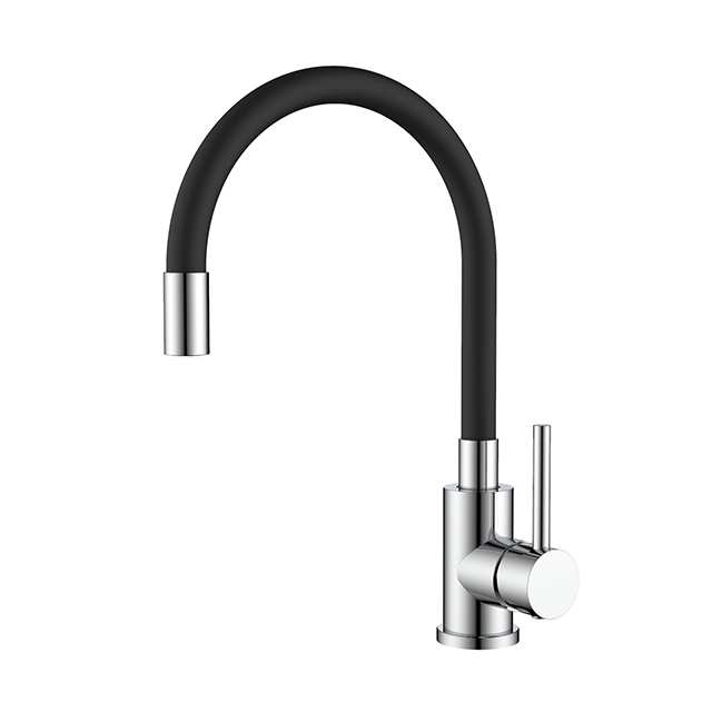 Grifo de cocina cromado de acero inoxidable con rociador abatible