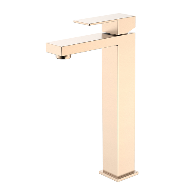Grifo de fregadero de recipiente de acero inoxidable de oro rosa
