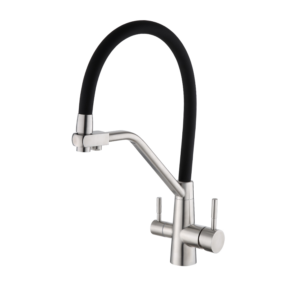 Grifo de cocina extraíble de acero inoxidable con filtro