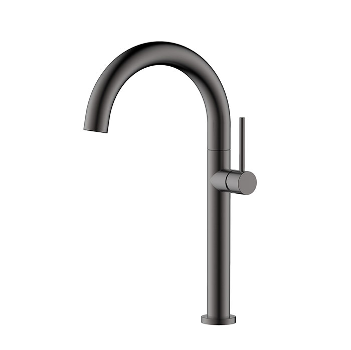 Grifo para lavabo de baño giratorio de cuello de cisne de acero inoxidable bronce de cañón