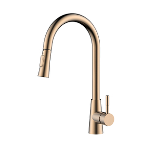 Grifo de cocina extraíble de acero inoxidable rosa dorado