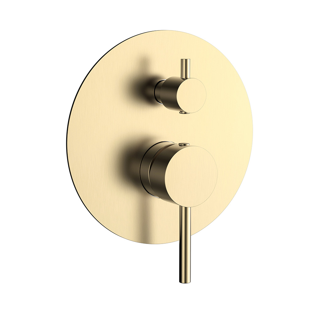 Grifo de válvula de ducha de equilibrio de presión upc dorado cepillado con desviador