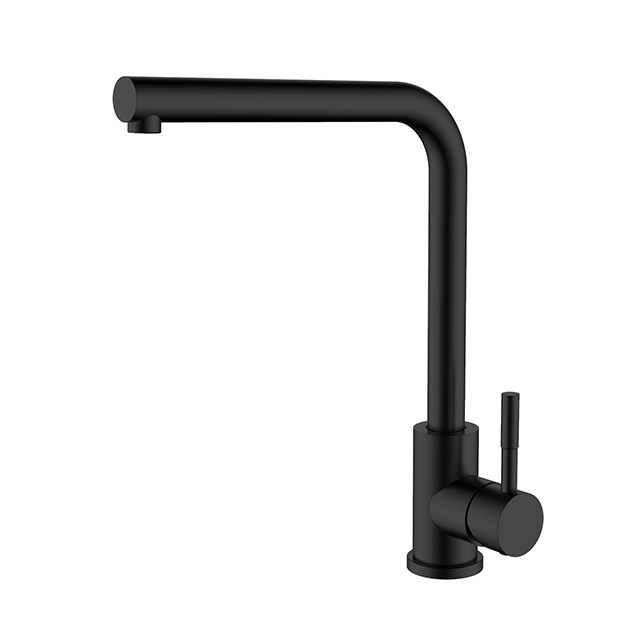 Grifo de fregadero de cocina de acero inoxidable negro mate