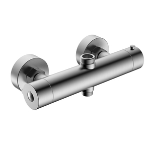 Válvula termostática de ducha de barra de baño expuesta de acero cepillado de 2 vías