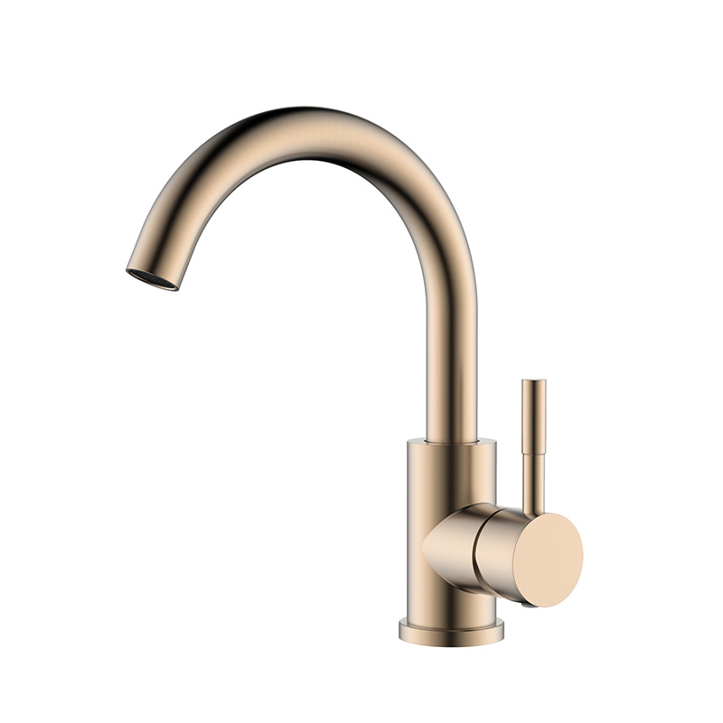 Fregadero de cocina moderno de oro rosa de un solo orificio