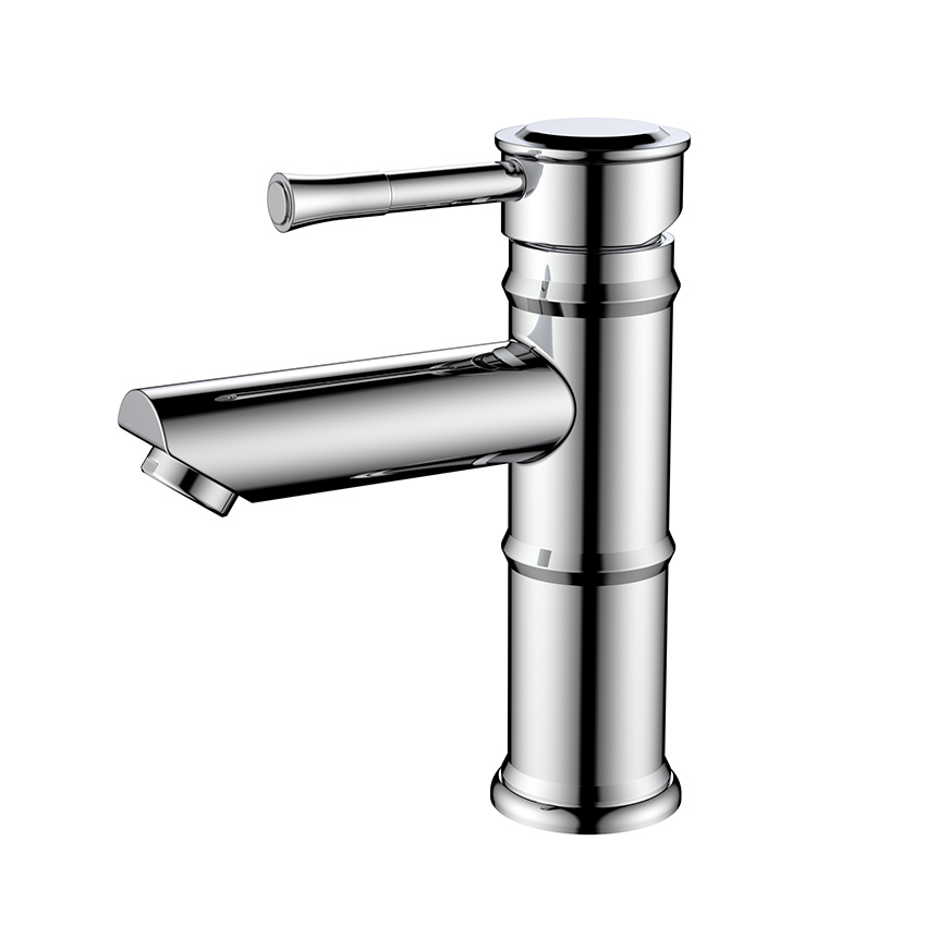 Grifo de baño cromado estilo bambú de acero inoxidable