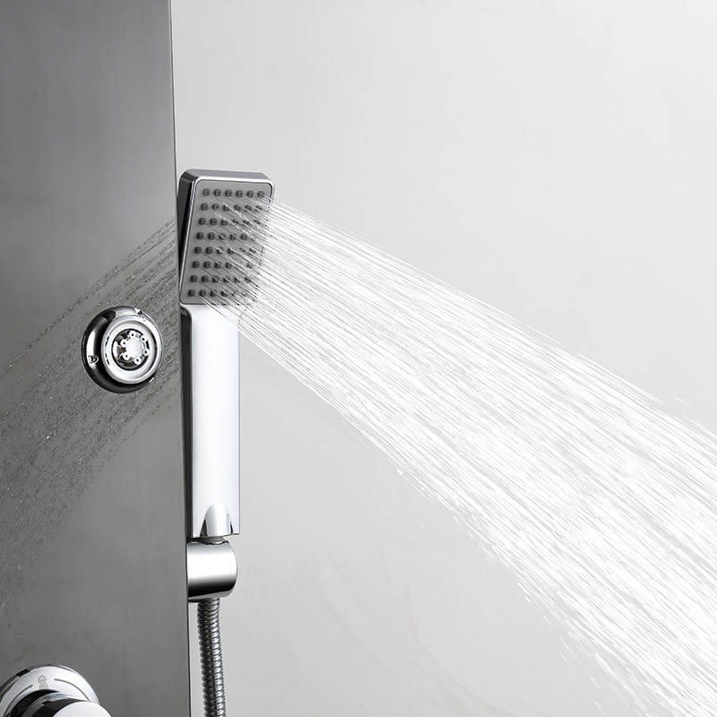 Panel de ducha de masaje de cuerpo completo de baño gris gunmetal de lujo