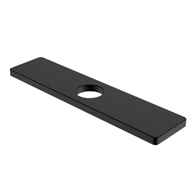 Placa de cubierta negra mate cuadrada para el grifo del fregadero de la cocina